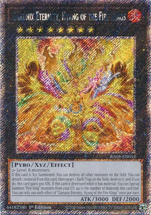Garunix Eternity, Hyang of the Fire Kings (Platinum Secret Rare) - RA05-EN052 - Platinum Secret Rare - 1st Edition