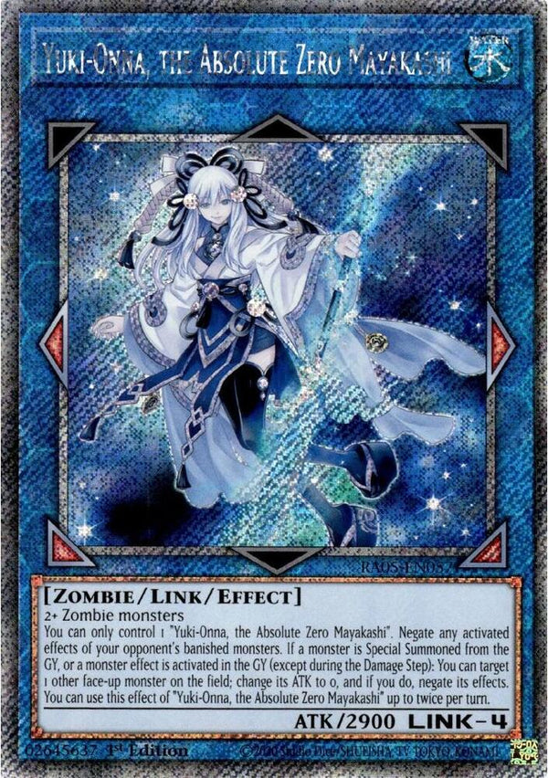 Yuki-Onna, the Absolute Zero Mayakashi (Platinum Secret Rare) - RA05-EN057 - Platinum Secret Rare - 1st Edition