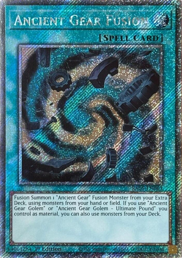 Ancient Gear Fusion (Platinum Secret Rare) - RA05-EN063 - Platinum Secret Rare - 1st Edition