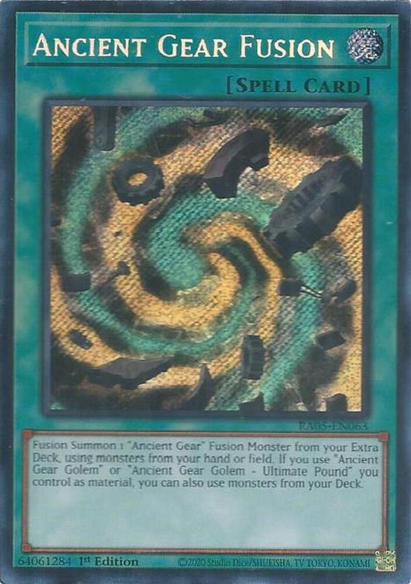 Ancient Gear Fusion (Secret Rare) - RA05-EN063 - Secret Rare - 1st Edition