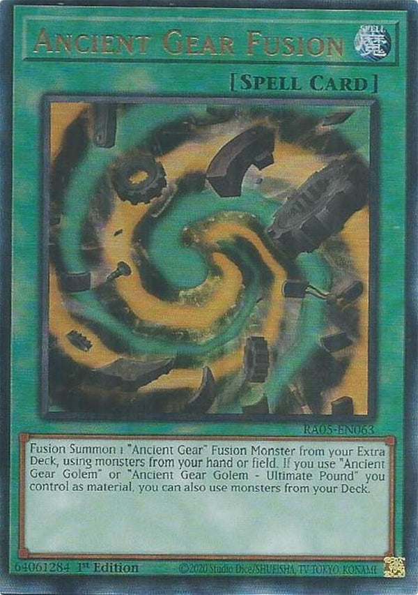 Ancient Gear Fusion (PUR) - RA05-EN063 - Prismatic Ultimate Rare - 1st Edition