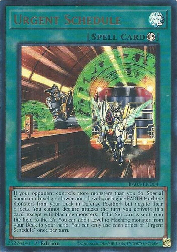 Urgent Schedule (Ultra Rare) - RA05-EN064 - Ultra Rare - 1st Edition