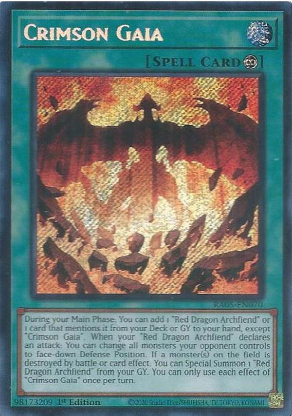 Crimson Gaia (Secret Rare) - RA05-EN070 - Secret Rare - 1st Edition