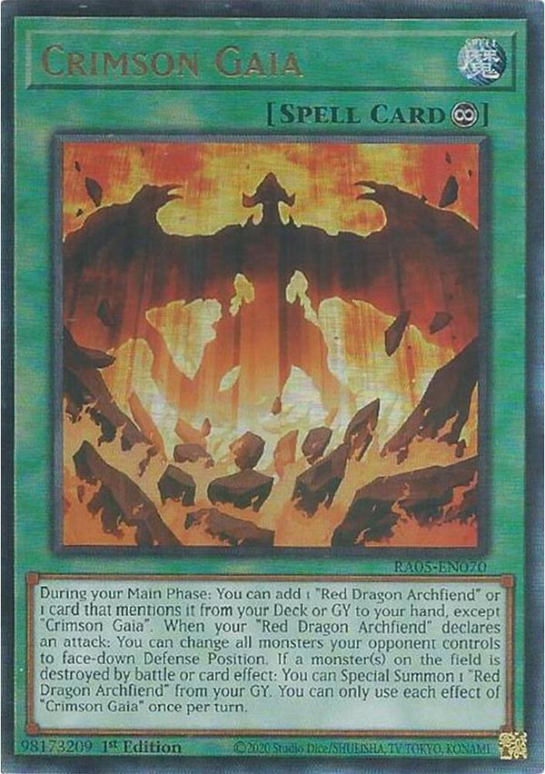 Crimson Gaia (PUR) - RA05-EN070 - Prismatic Ultimate Rare - 1st Edition
