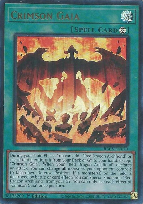 Crimson Gaia (Ultra Rare) - RA05-EN070 - Ultra Rare - 1st Edition