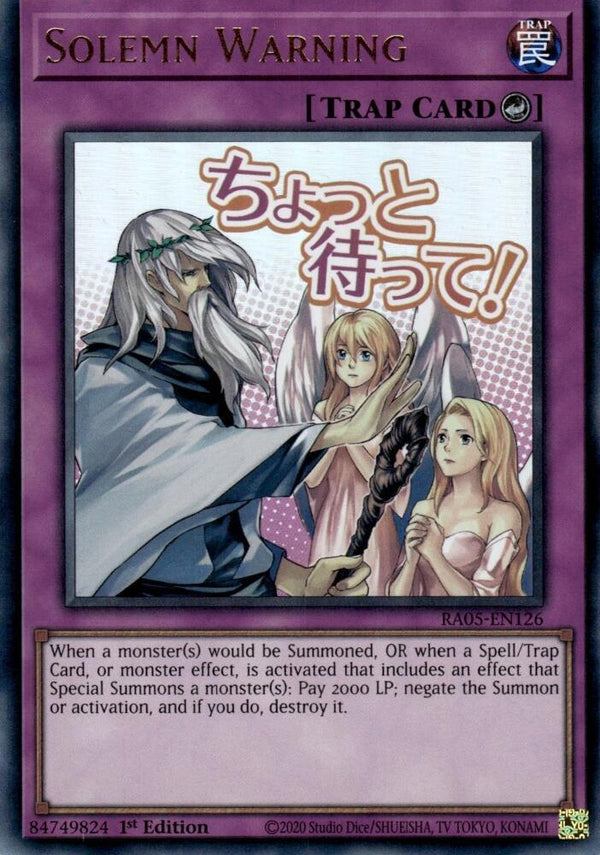 Solemn Warning - RA05-EN126 - Ultra Rare - 1st Edition
