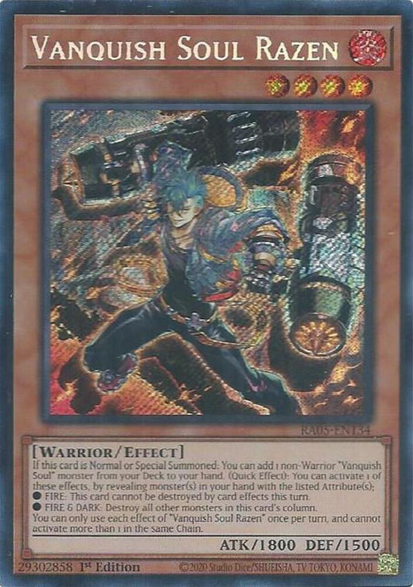 Vanquish Soul Razen (Secret Rare) - RA05-EN134 - Secret Rare - 1st Edition