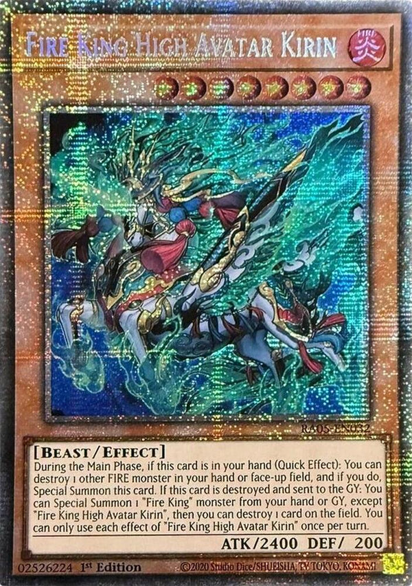 Fire King High Avatar Kirin - RA05-EN032 - Starlight Rare - 1st Edition