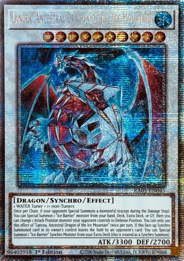 Lancea, Ancestral Dragon of the Ice Mountain - RA05-EN045 - Starlight Rare - 1st Edition