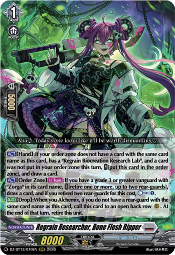 Regrain Researcher, Bone Flesh Ripper - DZ-BT13/010EN - Triple Rare