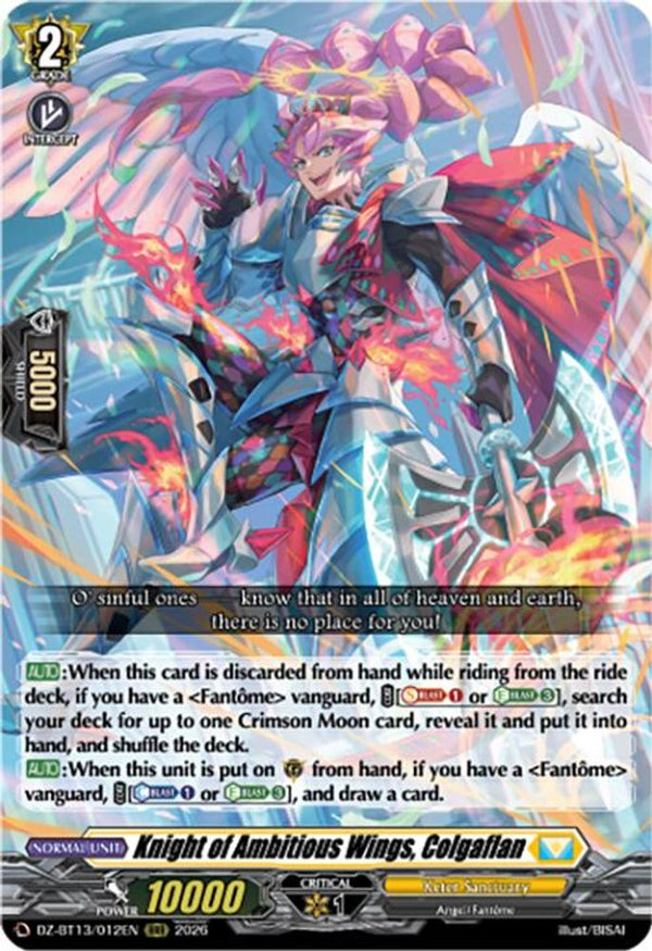 Knight of Ambitious Wings, Colgaflan - DZ-BT13/012EN - Triple Rare