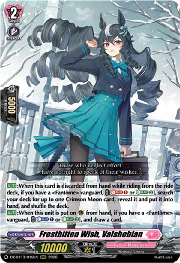 Frostbitten Wish, Valsheblan - DZ-BT13/019EN - Triple Rare