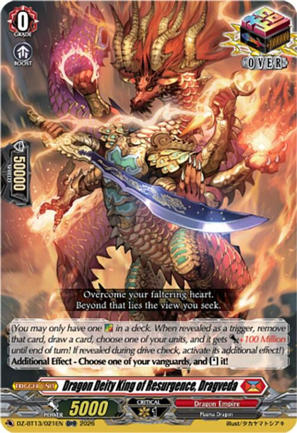 Dragon Deity King of Resurgence, Dragveda - DZ-BT13/021EN - Over Double Rare