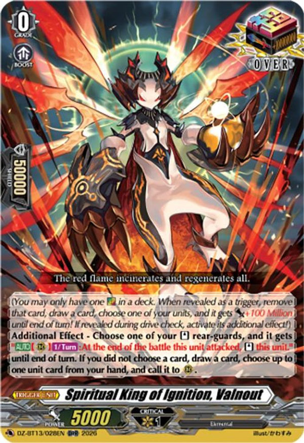 Spiritual King of Ignition, Valnout - DZ-BT13/028EN - Over Double Rare