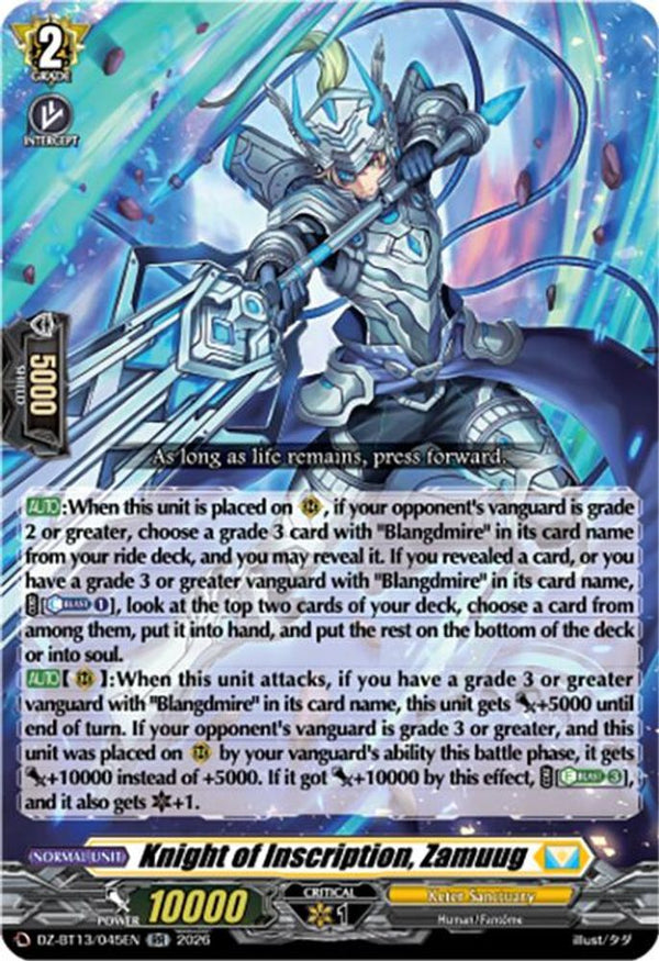 Knight of Inscription, Zamuug - DZ-BT13/045EN - Double Rare