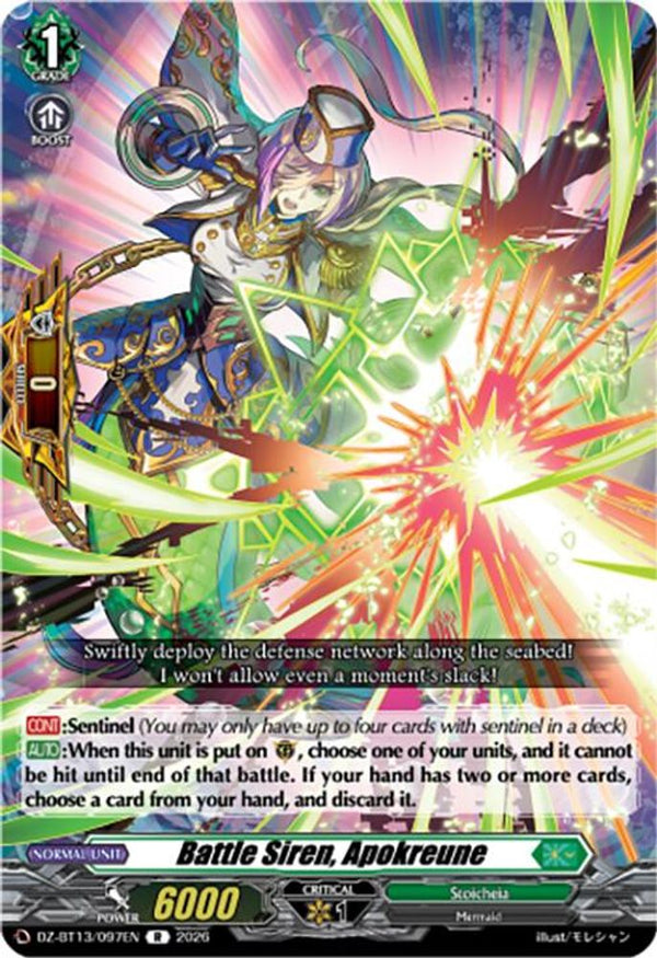 Battle Siren, Apokreune - DZ-BT13/097EN - Rare