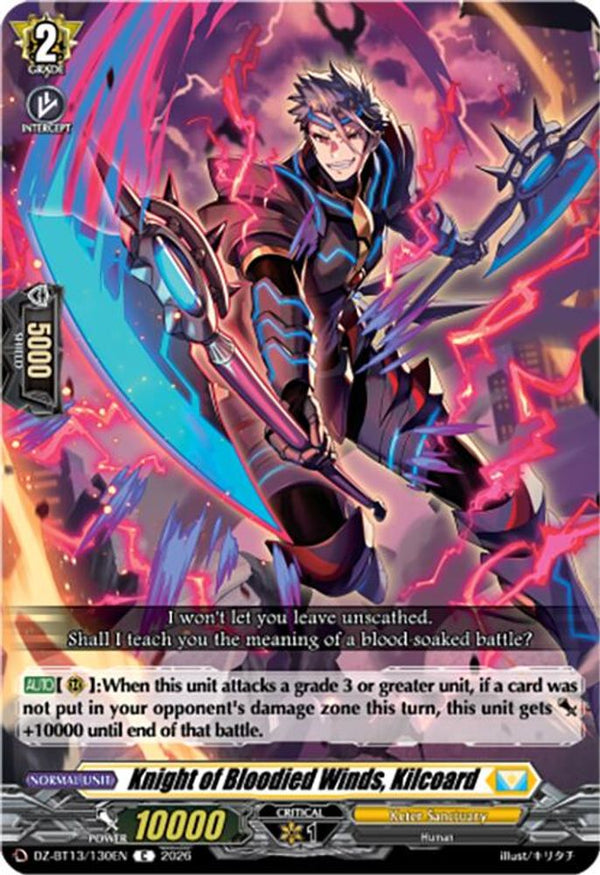 Knight of Bloodied Winds, Kilcoard - DZ-BT13/130EN - Common