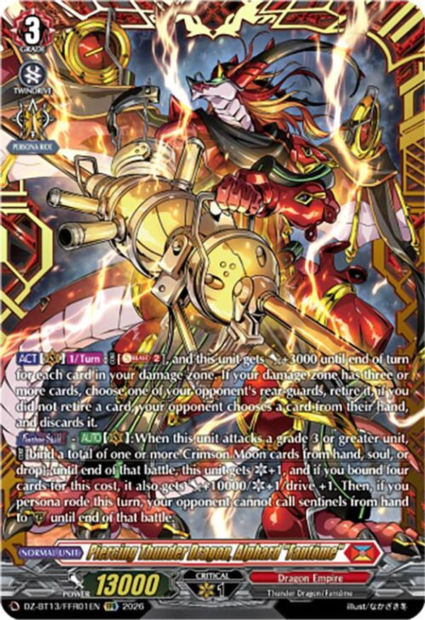 Piercing Thunder Dragon, Alphard "Fantome" (FFR) - DZ-BT13/FFR01EN - Double Frame Rare