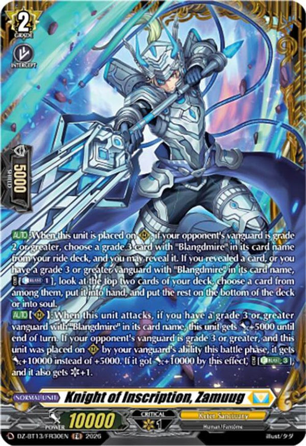 Knight of Inscription, Zamuug (FR) - DZ-BT13/FR30EN - Frame Rare