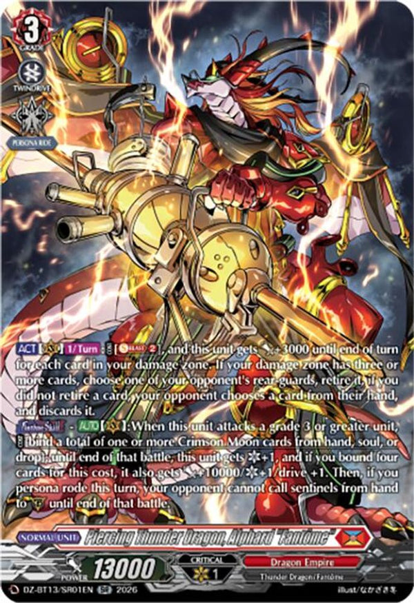 Piercing Thunder Dragon, Alphard "Fantome" (SR) - DZ-BT13/SR01EN - Silver Rare