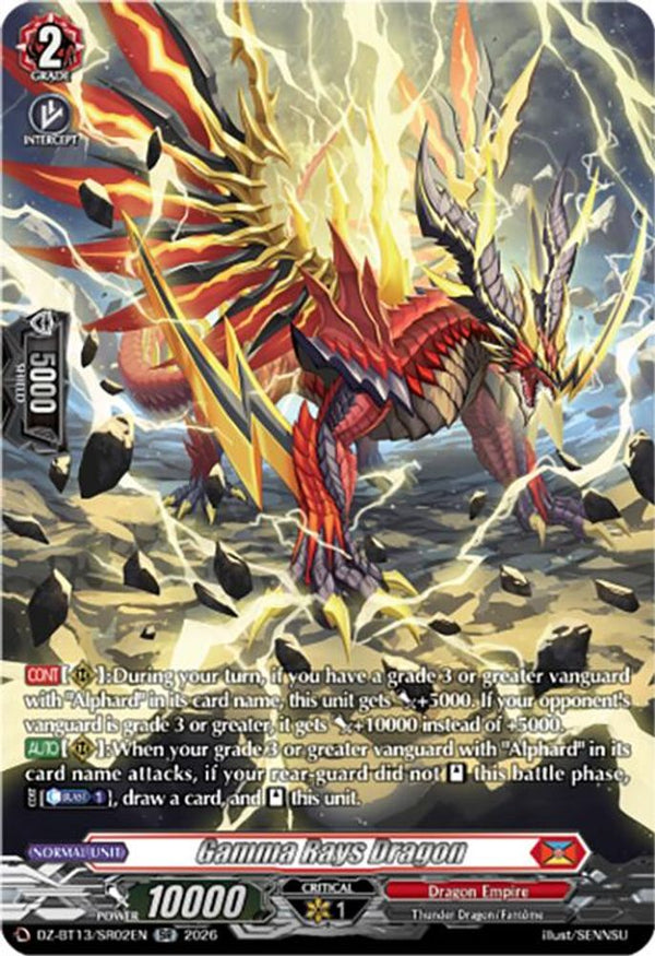 Gamma Rays Dragon (SR) - DZ-BT13/SR02EN - Silver Rare
