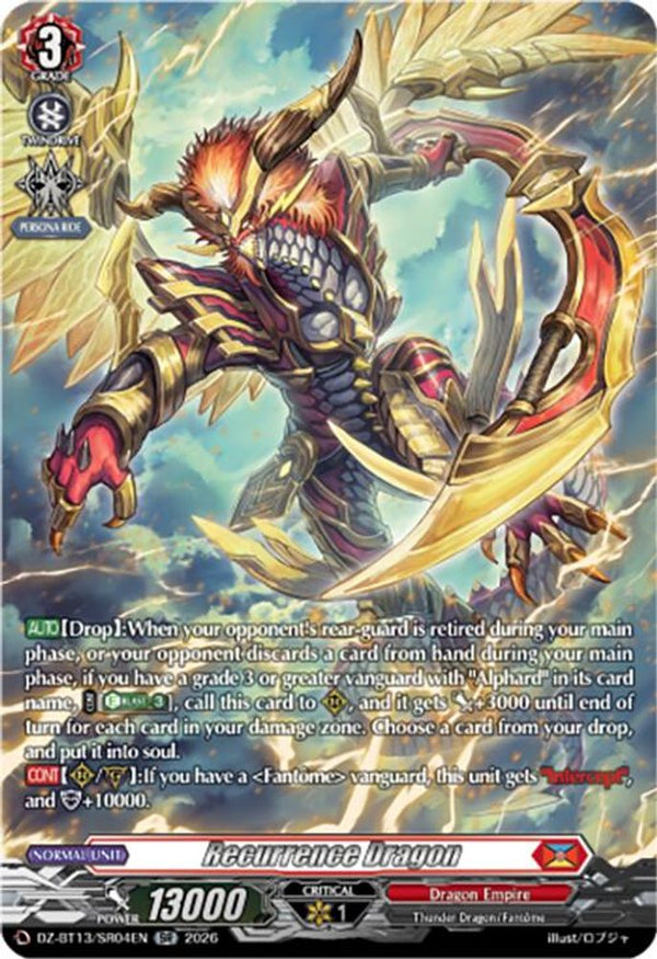 Recurrence Dragon (SR) - DZ-BT13/SR04EN - Silver Rare