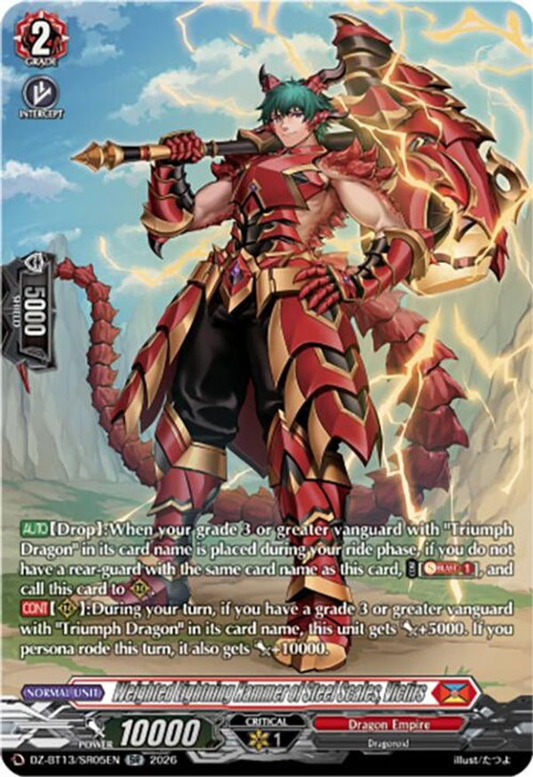 Weighted Lightning Hammer of Steel Scales, Victirs (SR) - DZ-BT13/SR05EN - Silver Rare