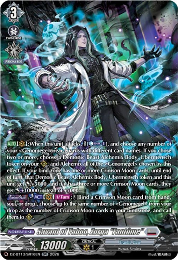 Savant of Taboo, Zorga "Fantome" (SR) - DZ-BT13/SR16EN - Silver Rare