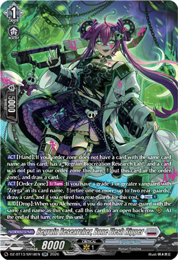 Regrain Researcher, Bone Flesh Ripper (SR) - DZ-BT13/SR18EN - Silver Rare