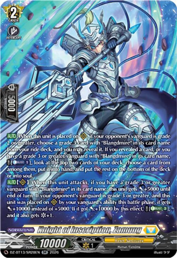 Knight of Inscription, Zamuug (SR) - DZ-BT13/SR28EN - Silver Rare