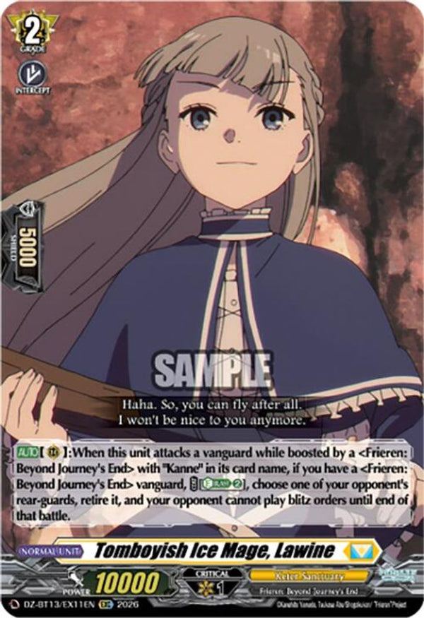 Tomboyish Ice Mage, Lawine - DZ-BT13/EX11EN - Extra Common