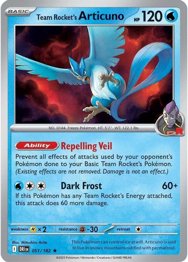 Team Rocket's Articuno - 051/182 - Rare - Theme Deck Exclusive