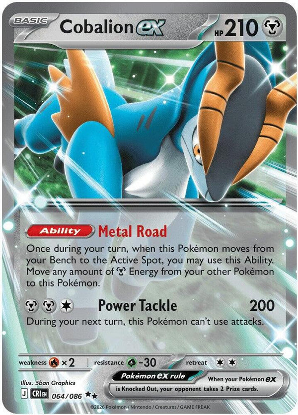 Cobalion ex - 064/086 - Double Rare