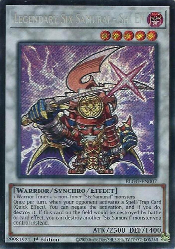Legendary Six Samurai - Shi En - BLGG-EN007 - Secret Rare - 1st Edition