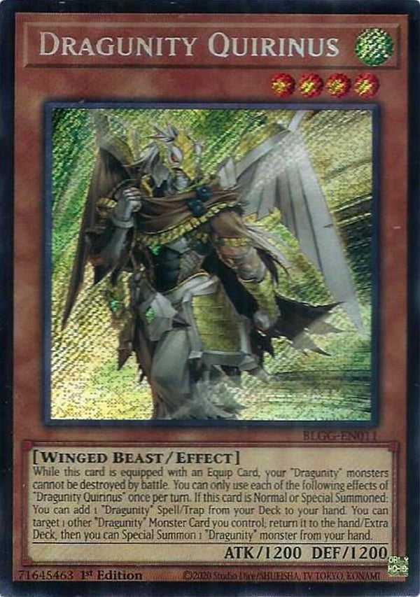 Dragunity Quirinus - BLGG-EN011 - Secret Rare - 1st Edition