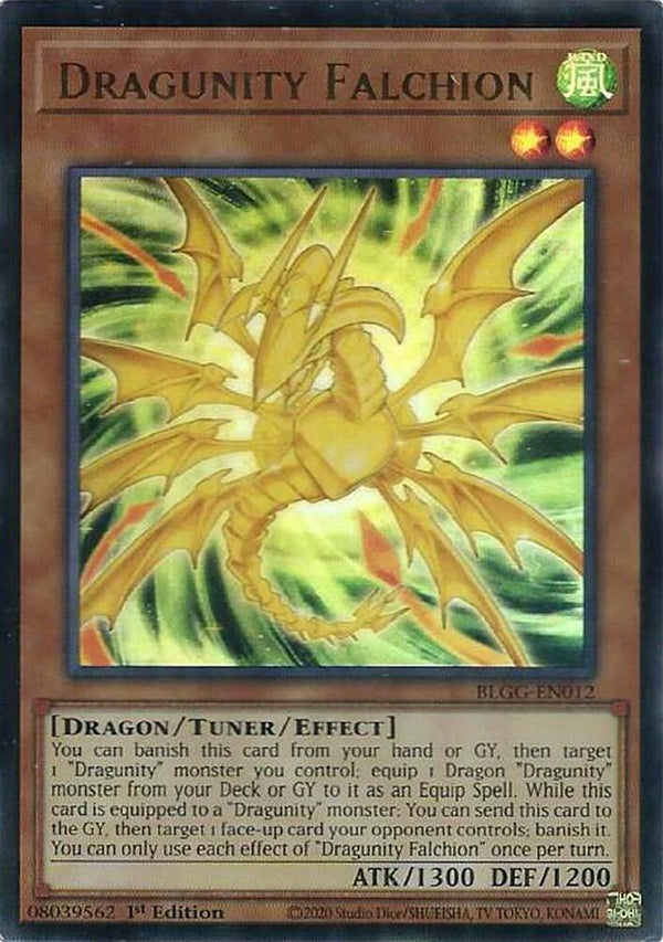 Dragunity Falchion - BLGG-EN012 - Ultra Rare - 1st Edition