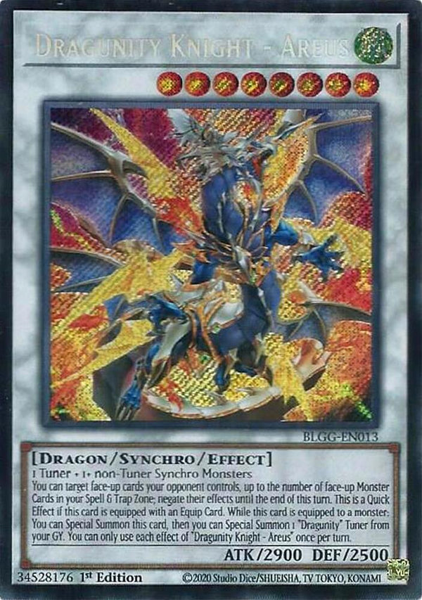 Dragunity Knight - Areus - BLGG-EN013 - Secret Rare - 1st Edition