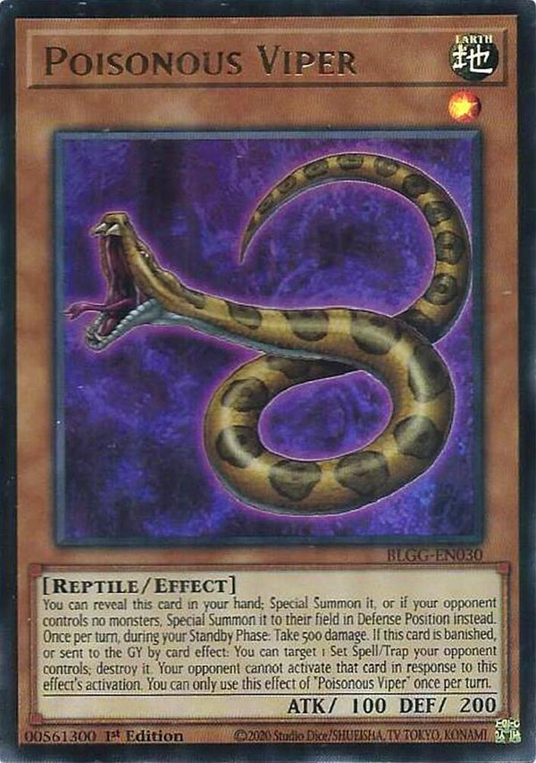 Poisonous Viper - BLGG-EN030 - Ultra Rare - 1st Edition