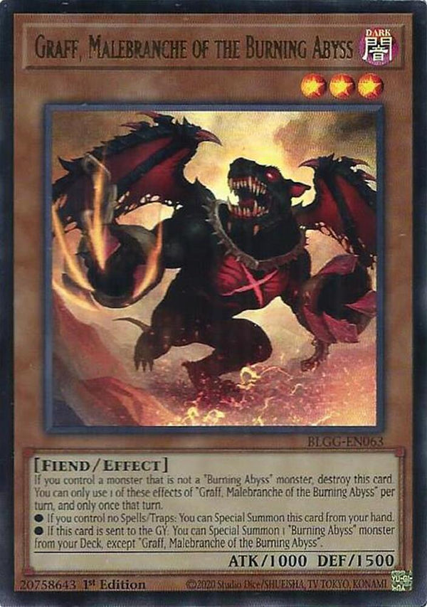 Graff, Malebranche of the Burning Abyss - BLGG-EN063 - Ultra Rare - 1st Edition