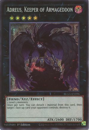 Adreus, Keeper of Armageddon - BLGG-EN096 - Secret Rare - 1st Edition