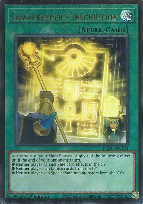 Gravekeeper's Inscription - BLGG-EN121 - Ultra Rare - 1st Edition