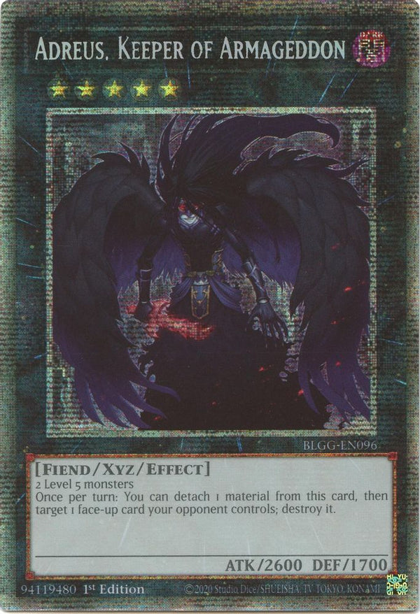 Adreus, Keeper of Armageddon - BLGG-EN096 - Starlight Rare - 1st Edition