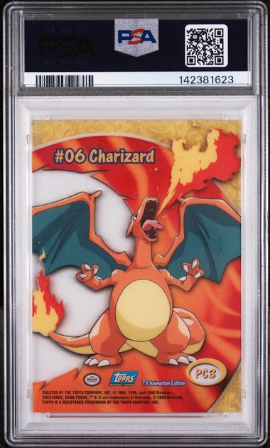 CHARIZARD (PC3) - TOPPS POKEMON TV ANIMATION CLEAR CARDS - TV ANIMATION CLEAR CARDS - GEM MT 10