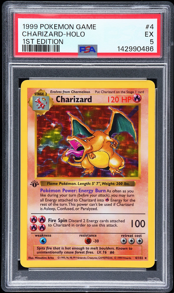 CHARIZARD (4) - POKEMON GAME - 1ST EDITION - HOLO - EX 5
