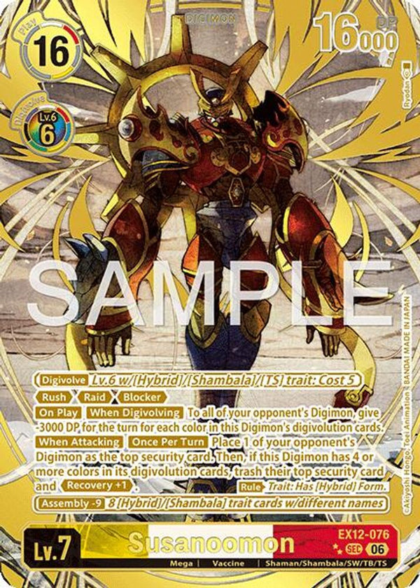 Susanoomon (Rare Pull) - EX12-076 - Secret Rare