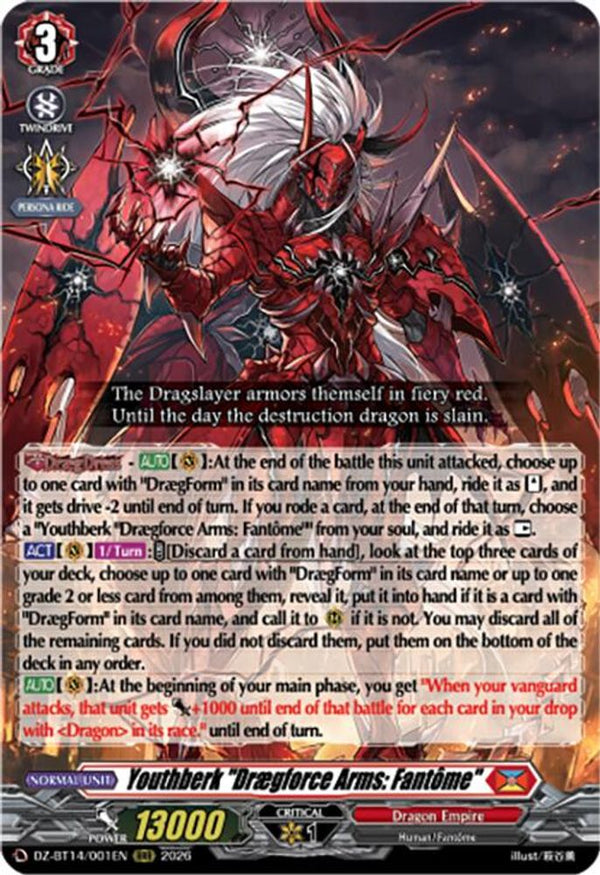 Youthberk "Draegforce Arms: Fantome" - DZ-BT14/001EN - Triple Rare