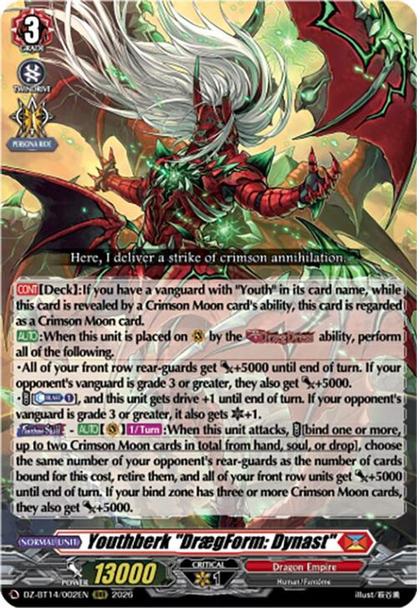 Youthberk "DraegForm: Dynast" - DZ-BT14/002EN - Triple Rare