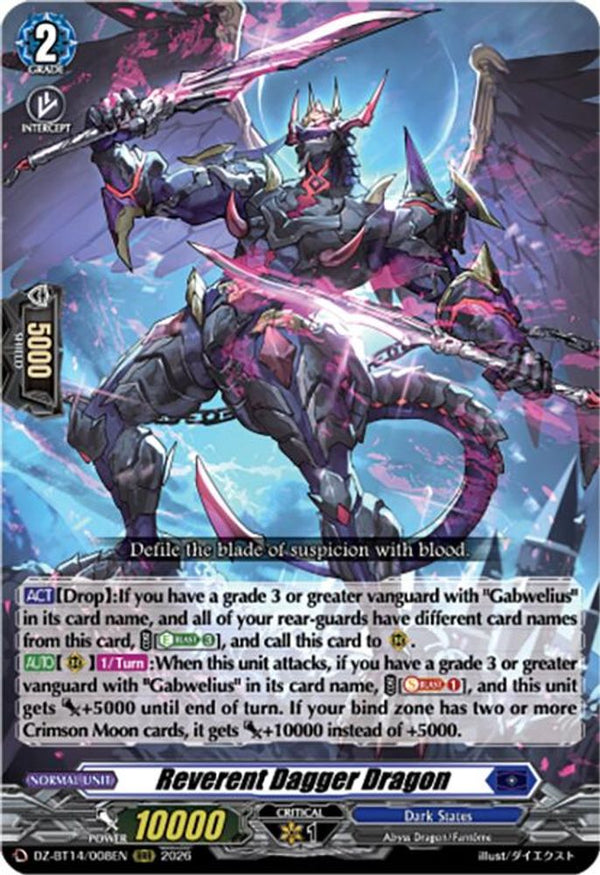 Reverent Dagger Dragon - DZ-BT14/008EN - Triple Rare