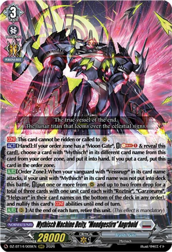Mythisch Machine Deity, "Mondgestirn" Angrbold - DZ-BT14/009EN - Triple Rare