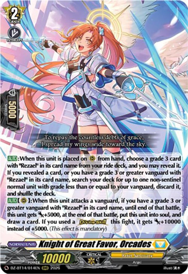 Knight of Great Favor, Orcades - DZ-BT14/014EN - Triple Rare